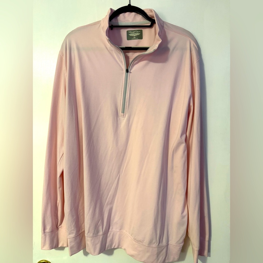 Straight Down Men's Pink Quarter-Zip Pullover XL